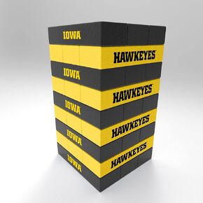 Rico Industries NCAA Iowa Hawkeyes Mini Team Travel Team Tower - Wood Stackem Game