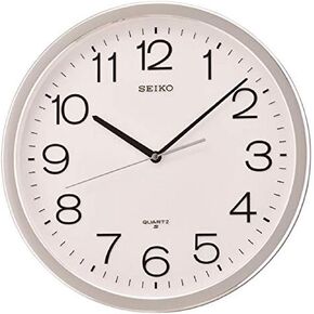 Seiko 12 Inch Classic Numbered Wall Clock, Silver