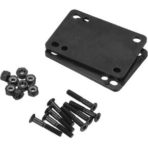 PATIKIL Skateboard Riser Pads Screws Set, 2 Pack 3mm Longboard Shock Rise Pad with Mounting Screws Nuts Hardware Repair Kit for Cruiser, Black