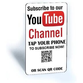 Contactless Sharing Smart NFC 'YouTube Subscribe To Channel' Card + QR code