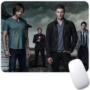 Supernatural Winchesters Sam Dean Castiel Angel TV Show Fantasy Horror Drama Magic Family Business Non-Slip Mousepad Gaming Computer Gaming Desktop Laptop Mouse Pad 7.1 x 8.7 inches