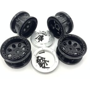 2.2" Beadlock Rims/Wheels X4 for 1/10 1/8 4WD Truck 2.2" Tires Axial SMT10 SCX10 II RBX10 SCX6 TRX-4 MAXX Traction Hobby Raptor F150 KM Tank 300 TF2 LWB Hilux LC80 LC70 FJ40 Land CRUSIER RGT LC76
