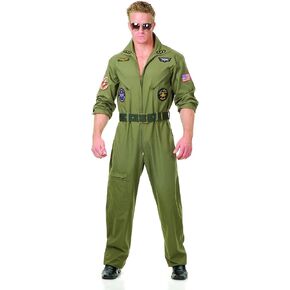 Charades Men's Wingman Flight Jumpsuit And Belt