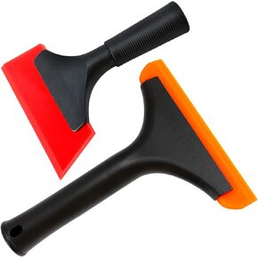 2PCS Super Flexible Silicone Squeegee, 7.5*6 Inches Auto Car Water Blade Shower Squeegee Cleaning Tool Accessories for Car Windshield, Mirror, Glass Door