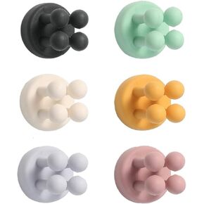 BetterJonny 6 Pack Razor Holder for Shower Wall, Silicone Toothbrush Holders for Hanging, Multi-Purpose Hanging Hooks Utility Self Adhesive Hooks for Kitchen Bathroom Home