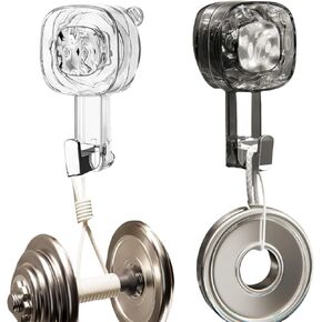 Suction Cup Hooks, Water Ripple Heavy Duty Vacuum Suction Hooks Glass Door Suction Holder for Bathroom Kitchen Decor - 2 Pcs (TS_Silver&Gray 2pcs)