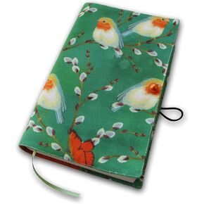 Fabric Book Sleeve Cover, Washable Novel Protector - Bird Design, Padded Book Protector for Adult, Planner Book Case, Hard Books Covers for Paperback 5.5 x 8.2 x 1.6 (Bird)