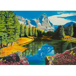 Ravensburger Rocky Mountain Reflections 300 Large Format Jigsaw Puzzle for Adults - 12000873 - Easy to See & Easy to Hold Large Pieces Fit Together Perfectly