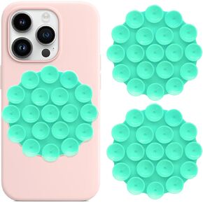 12PCS Round Silicone Suction Phone Case Adhesive Mount, Strong Grip Holder for Selfies & Shooting Videos, Anti-Slip, Durable, Easy to Use, iPhone & Android Compatible