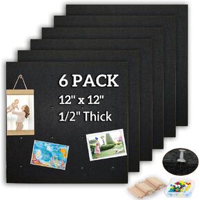 Small Felt Pin Boards Memo Board Pegboard Bar Strips, Self-Adhesive Cork Board for Walls Home Office Decor, Felt Bulletin Boards for Jewel, Notes, Photos with 20 Wooden Dowel Pins, Purple, 6 Pack