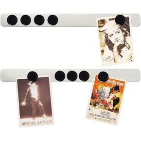 Magnetic Board Frameless Stainless Iron Strips, Magnetic Strips with Adhesive Backing Magnet Board Magnetic Bulletin Bar Board Memo Board with 10 Pcs Black Magnet for School Office Home (4 Pcs)