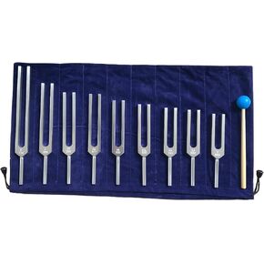 9 Packs Solfeggio Tuning Forks Set (Silver), Chakra Forks for Balancing, Sound Healing, DNA Repair, Mind Body Therapy Tuner, Vibration (174Hz, 285Hz, 396Hz, 417Hz, 528Hz, 639Hz, 741Hz, 852Hz, 963Hz)