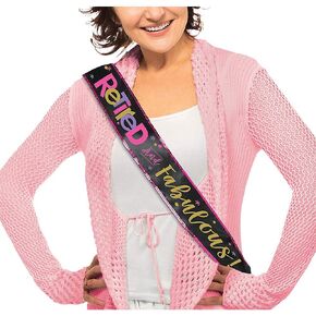 Multicolor Officially Retired Fabric Sash - 30" (1 Piece) - Perfect Keepsake for Your Special Day
