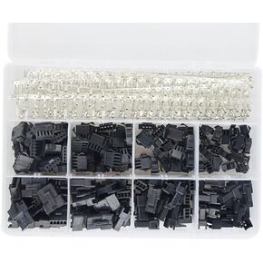 XINGYHENG 560Pcs 2.5mm Pitch 2/ 3/ 4/ 5/ Pin Male / Female Plug Housing and Male / Female Pin Header Crimp Terminal Connector Assortment Kit ( 4 Size, 80 Set, each 20 Set ) Compatible with JST SM