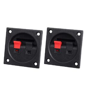PNGKNYOCN 2 Way Speaker Terminal Clip 2-Position Square Spring Clip Speaker Terminal Block (2-Pack)