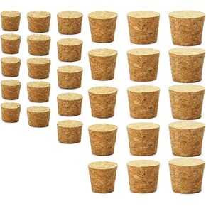 30Pcs Wooden Tapered Cork Plugs, Wooden Tapered Wine Bottle Stoppers Replacement Corks, Cork Stoppers, 6 Sizes