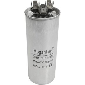 50+7.5 MFD uF CBB65 Capacitor Withstand 450V AC Compatible with Air Conditioner Capacitor Round Dural Motor Run Capacitor Air Compressor Water Pump Motor in Kuwait