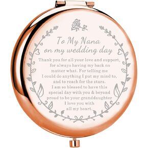 UJIMS to My Nanny On My Wedding Day Gift Nana of The Bride Makeup Mirror from Granddaughter Wedding Day Gifts (Nanny On My Wedding)