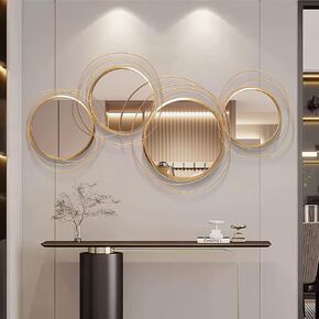 Large Decorative Wall Mirror,Modern Gold Wall Art Mirrors for Living Room Decor,Star Ring Metal Wall Decor Mirror for Entryway Bedroom Dining Room 43.3 X 20.5 inch
