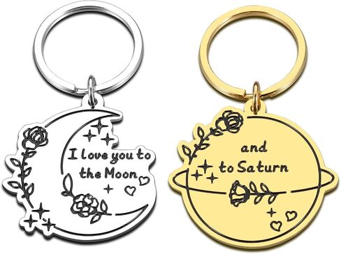 Anniversary Valentines Day Gifts for Boyfriend Girlfriend Him Her Couples Gift Ideas for Husband Wife Matching Couples Stuff I Love You to the Moon and To Saturn Keychains Christmas Birthday Gift Idea in Saudi Arabia
