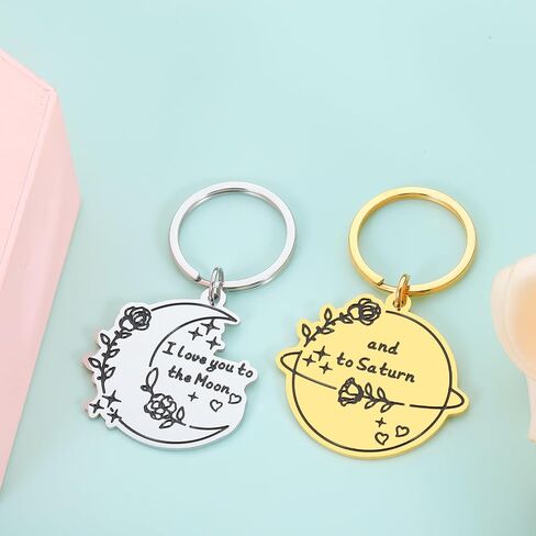 Anniversary Valentines Day Gifts for Boyfriend Girlfriend Him Her Couples Gift Ideas for Husband Wife Matching Couples Stuff I Love You to the Moon and To Saturn Keychains Christmas Birthday Gift Idea in Saudi Arabia