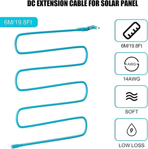 8mm Extension Cable ，DC7909 Solar Panel Cable with DC8020 Compatible with for GZ Yeti Aker Jackery Solar Generator Portable Power Station and Solar Panels Portable 14AWG in Saudi Arabia