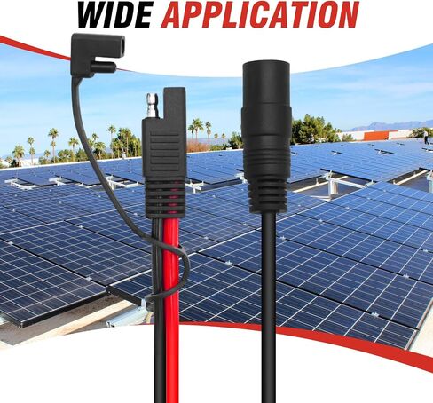DC 8mm Female to SAE Connector Adapter 10AWG Cable Wire for Solar Panel Solar Plug Power Pack Portable Power Station in Saudi Arabia