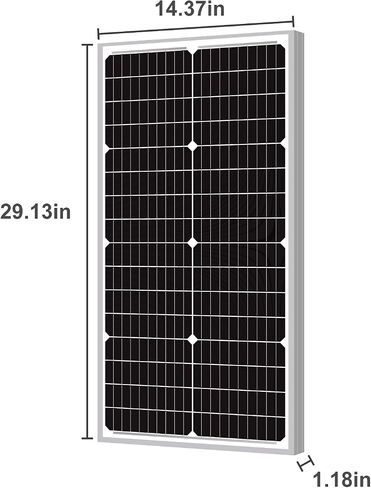 Newpowa 50W Solar Panel 50W(Watts) 12V(Volts) Monocrystalline PV Module High-Efficiency Battery Maintainer Power for Battery Charging of Boat RV Camper SUV and Other Off-Grid Applications in Saudi Arabia