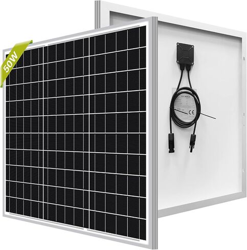 Newpowa 50W Solar Panel 50W(Watts) 12V(Volts) Monocrystalline PV Module High-Efficiency Battery Maintainer Power for Battery Charging of Boat RV Camper SUV and Other Off-Grid Applications in Saudi Arabia