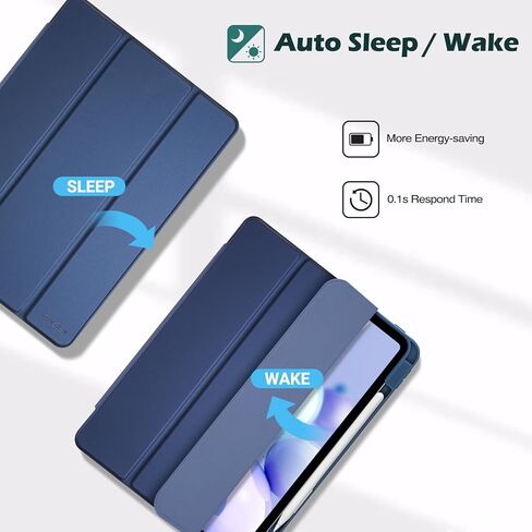 حافظة ProCase الذكية لجهاز iPad Pro 11 بوصة 2022/2021/2020/2018، غطاء خلفي صلب رفيع لجهاز iPad Pro 11 الجيل الرابع 2022 / الجيل الثالث 2021/ الجيل الثاني 2020 / الجيل الأول 2018 - كحلي in Saudi Arabia