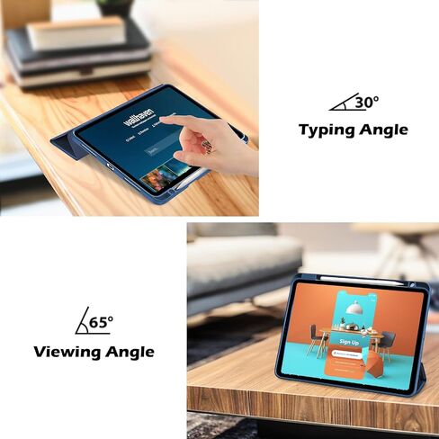 حافظة ProCase الذكية لجهاز iPad Pro 11 بوصة 2022/2021/2020/2018، غطاء خلفي صلب رفيع لجهاز iPad Pro 11 الجيل الرابع 2022 / الجيل الثالث 2021/ الجيل الثاني 2020 / الجيل الأول 2018 - كحلي in Saudi Arabia