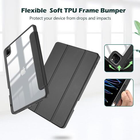 حافظة ProCase الذكية لجهاز iPad Pro 11 بوصة 2022/2021/2020/2018، غطاء خلفي صلب رفيع لجهاز iPad Pro 11 الجيل الرابع 2022 / الجيل الثالث 2021/ الجيل الثاني 2020 / الجيل الأول 2018 - كحلي in Saudi Arabia