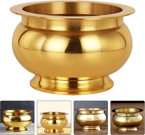 Ciieeo 1pc Incense Burner Copper Offering Bowl Censer Container Desktop Buddhist Incense Bowl Agarwood Feng Shui Metal Buddhism Censer Incense Powder Gold Decor Cone Chinese Style China in Saudi Arabia