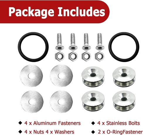Universal Billet Bumper Trunk Quick Release Fastener Kit, Quick Release Trunk Front Rear Bumper Fasteners Fenders Holders Car Bumper Clips Kit (Black) in Saudi Arabia
