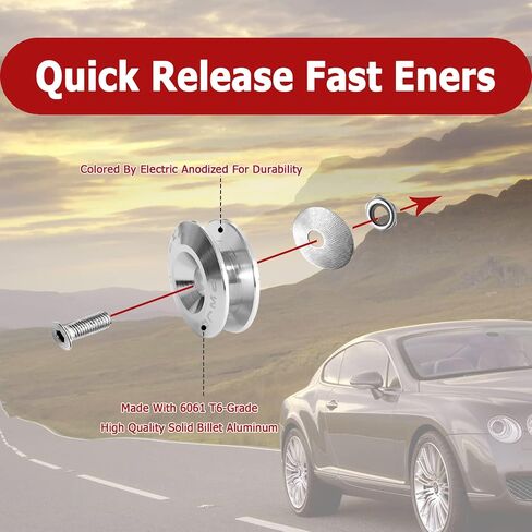 Universal Billet Bumper Trunk Quick Release Fastener Kit, Quick Release Trunk Front Rear Bumper Fasteners Fenders Holders Car Bumper Clips Kit (Black) in Saudi Arabia