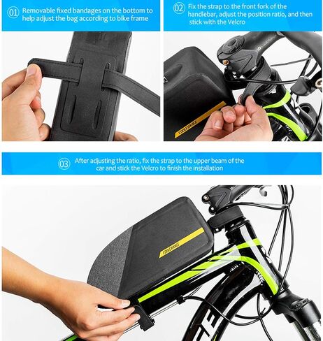 CoolChange Waterproof Large Capacity Top Tube Bike Bag Bicycle Front Frame Bag Compatible with iPhone 11/11pro/Xs/XS Max/X/XR/8/8P/7/7P/6S/6/5s in Saudi Arabia