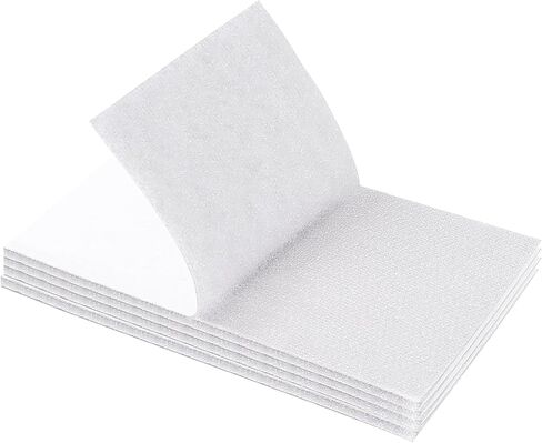 4 Sets 6x4 Inch White Hook and Loop Strips with Adhesive，Strong Back Adhesive Fasten Mounting Tape for Home or Office Use - Instead of Holes and Screws in Saudi Arabia
