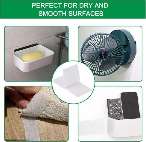 4 Sets 6x4 Inch White Hook and Loop Strips with Adhesive，Strong Back Adhesive Fasten Mounting Tape for Home or Office Use - Instead of Holes and Screws in Saudi Arabia