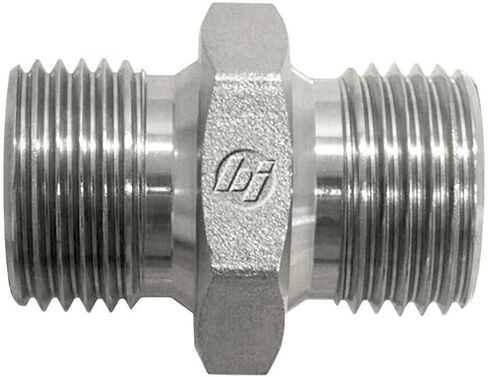 9022-04-02 Steel Straight Nipple Conversion Adapter Fitting, 1/4"-19 Male BSPP x 1/8-28 Male BSPP in Saudi Arabia