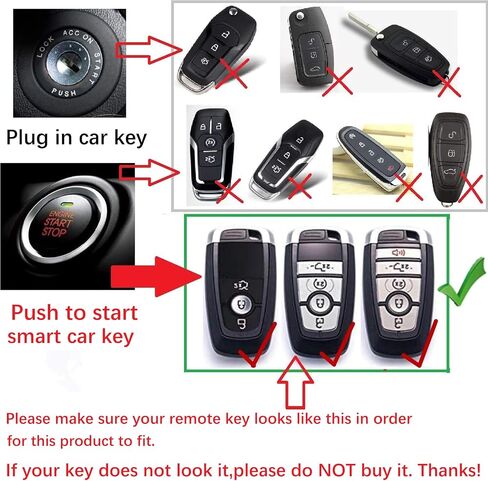 Soft Silicone Rubber Carbon Fiber Texture Case Key Fob Cover Protector with Keychain for Ford Bronco Mustang Fusion Raptor F150 F250 Explorer Expedition Lincoln Aviator Corsair 2020(Black) in Saudi Arabia