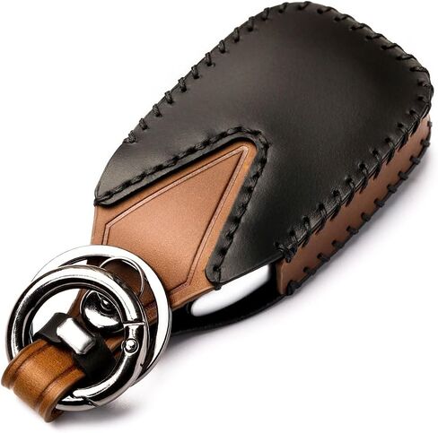 for Cadillac Key Fob Cover Leather Keychain Protection for Cadillac Escalade CTS SRX XT5 ATS STS CT6 Key Shell Case Holder (5 Button-Black)… in Saudi Arabia