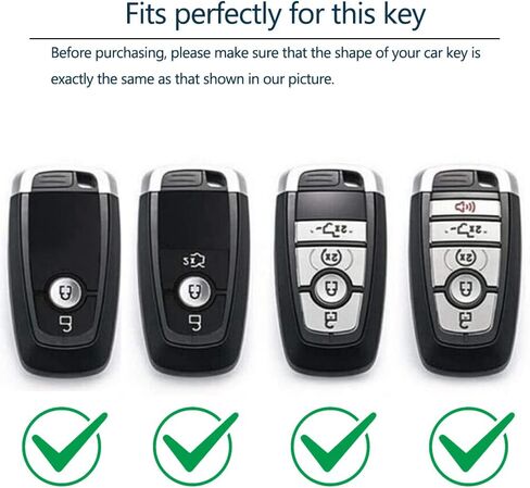 حافظة غطاء Lcyam Key Fob متوافقة مع Ford 2022 2023 2024 F150 Maverick Tremor Mustang EcoBoost GT Mach-e Explorer ST Bronco Escape EcoSport Lincoln Nautilus مفتاح السيارة (فضي، مع سلسلة مفاتيح) in Kuwait