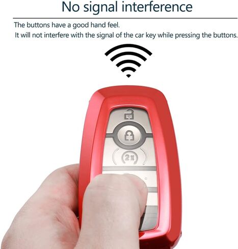 حافظة غطاء Lcyam Key Fob متوافقة مع Ford 2022 2023 2024 F150 Maverick Tremor Mustang EcoBoost GT Mach-e Explorer ST Bronco Escape EcoSport Lincoln Nautilus مفتاح السيارة (فضي، مع سلسلة مفاتيح) in Kuwait