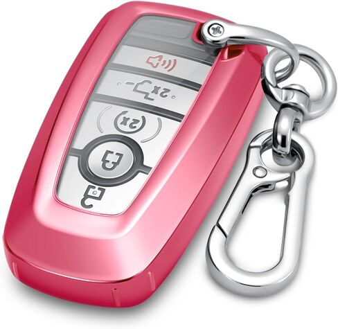 Lcyam Key Fob Cover Case Compatible with 2022 2023 Ford Bronco Explorer ST Escape F150 Maverick Tremor Mustang EcoBoost GT Mach-e EcoSport Lincoln Nautilus Car Key (Black, with Keychain) in Saudi Arabia