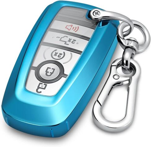 Lcyam Key Fob Cover Case Compatible with 2022 2023 Ford Bronco Explorer ST Escape F150 Maverick Tremor Mustang EcoBoost GT Mach-e EcoSport Lincoln Nautilus Car Key (Black, with Keychain) in Saudi Arabia