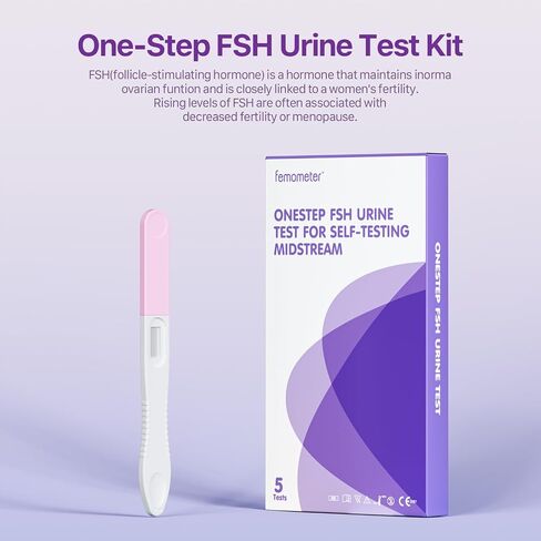 Femometer FSH Menopause Test Kit, 5 Pack Menopause Stage Indicator, Help Understand Your Ovarian Reserve, Determine Your Fertility and Detect Menopause in Saudi Arabia