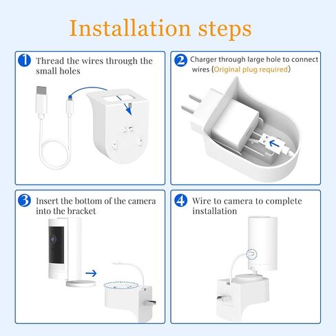 2 حزمة من حامل الكاميرا الدائري الداخلي للكاميرا الداخلية الدائرية، حامل تثبيت على الحائط بالقابس وكاميرا داخلية دائرية 360 درجة للكاميرا الداخلية الدائرية (الكاميرا الحلقية غير متضمنة) in Kuwait