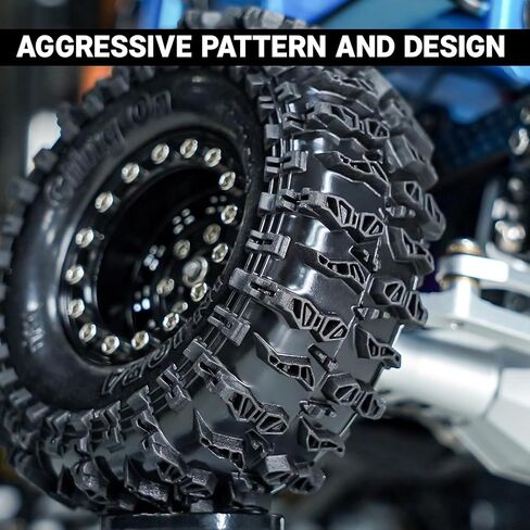 INJORA 1.3 Silicone Rubber Inserts and Cling On Tires for SCX24 TRX4M AX24 1/18 1/24 Micro Crawler Upgrade(Yellow) in Saudi Arabia