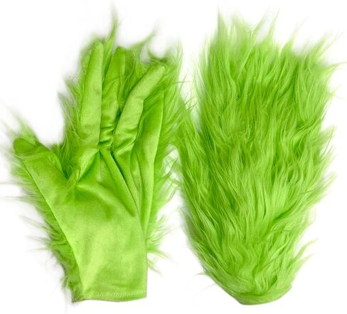 Christmas Santa Claus Costume with Mask Green Furry Outfit for Adult Men Woman in Saudi Arabia