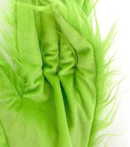 Christmas Santa Claus Costume with Mask Green Furry Outfit for Adult Men Woman in Saudi Arabia